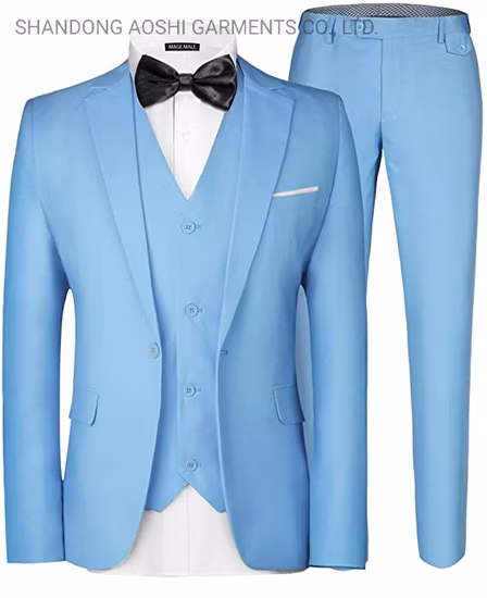 Aoshi Uomo Abito da Sposa 3 Pezzi Elegante Tinta Unita Bottone Singolo Slim Fit Bottone Singolo Cappotto da Festa Gilet Pantaloni Abito
